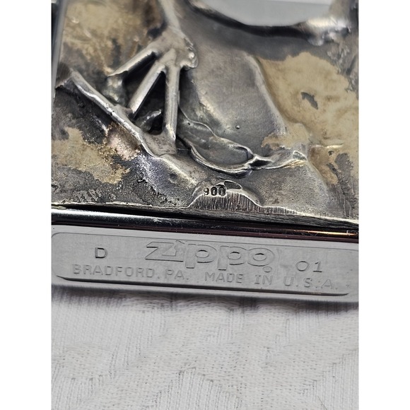 Gold and Sterling Silver Zippo Lighter Turquoise Inlay Limited Edition 44 of 500 - Picture 8 of 11